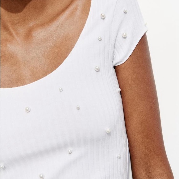 Zara NWOT Pearl T-shirt - Picture 7 of 7